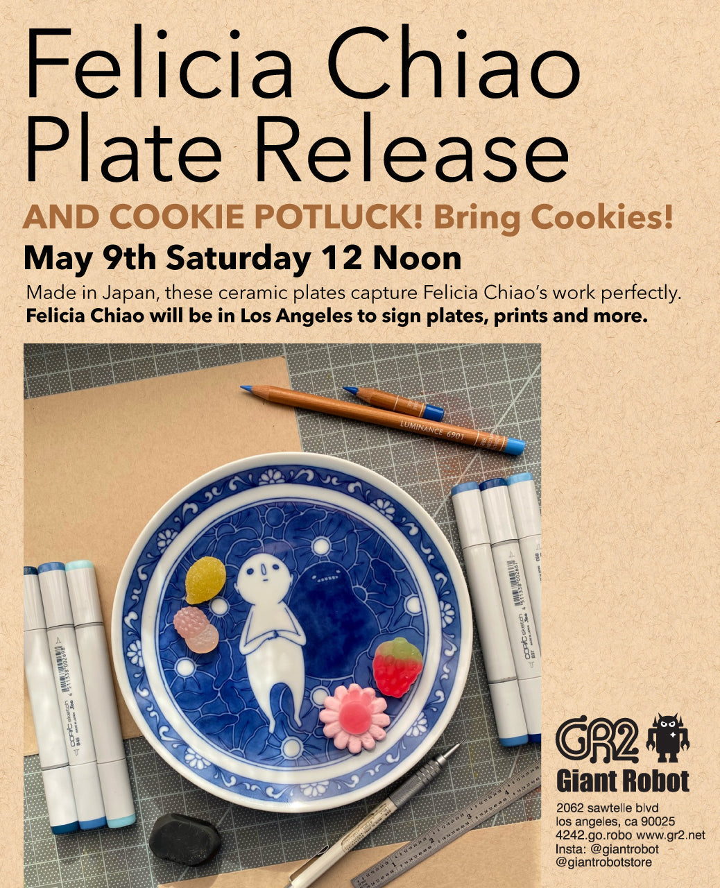 Felicia Chiao Plate Release Signing, and Cookie Potluck at GR2