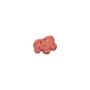 Small ceramic figurine of a pink frosted animal cookie with sprinkles, shaped like an elephant.