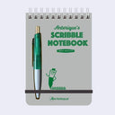 Scribble notebook with a pen on a light gray background