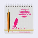 Scribble notebook with a pen on a white background