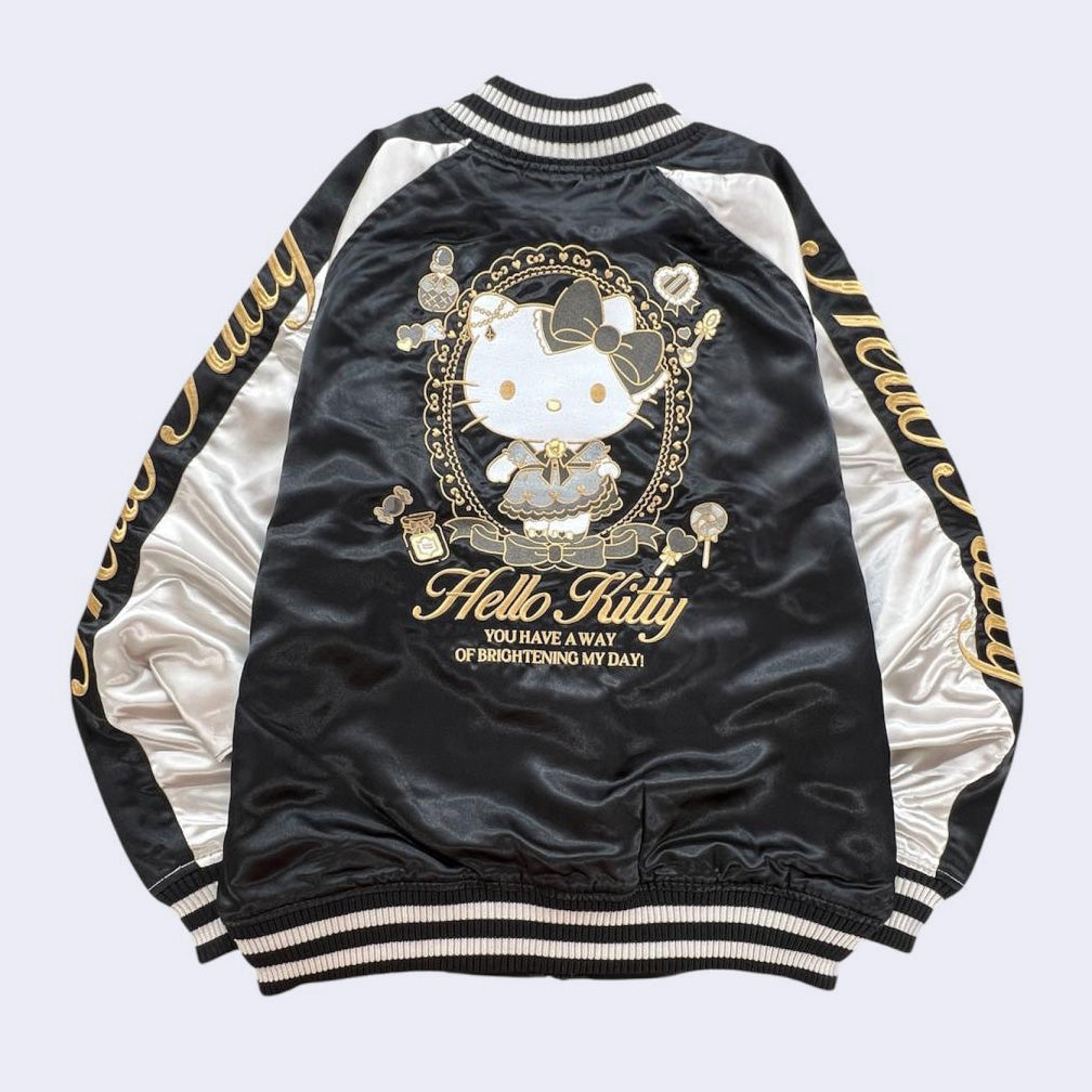 Sanrio - Hello Kitty Sukajan Bomber Jacket (Reversible - Black
