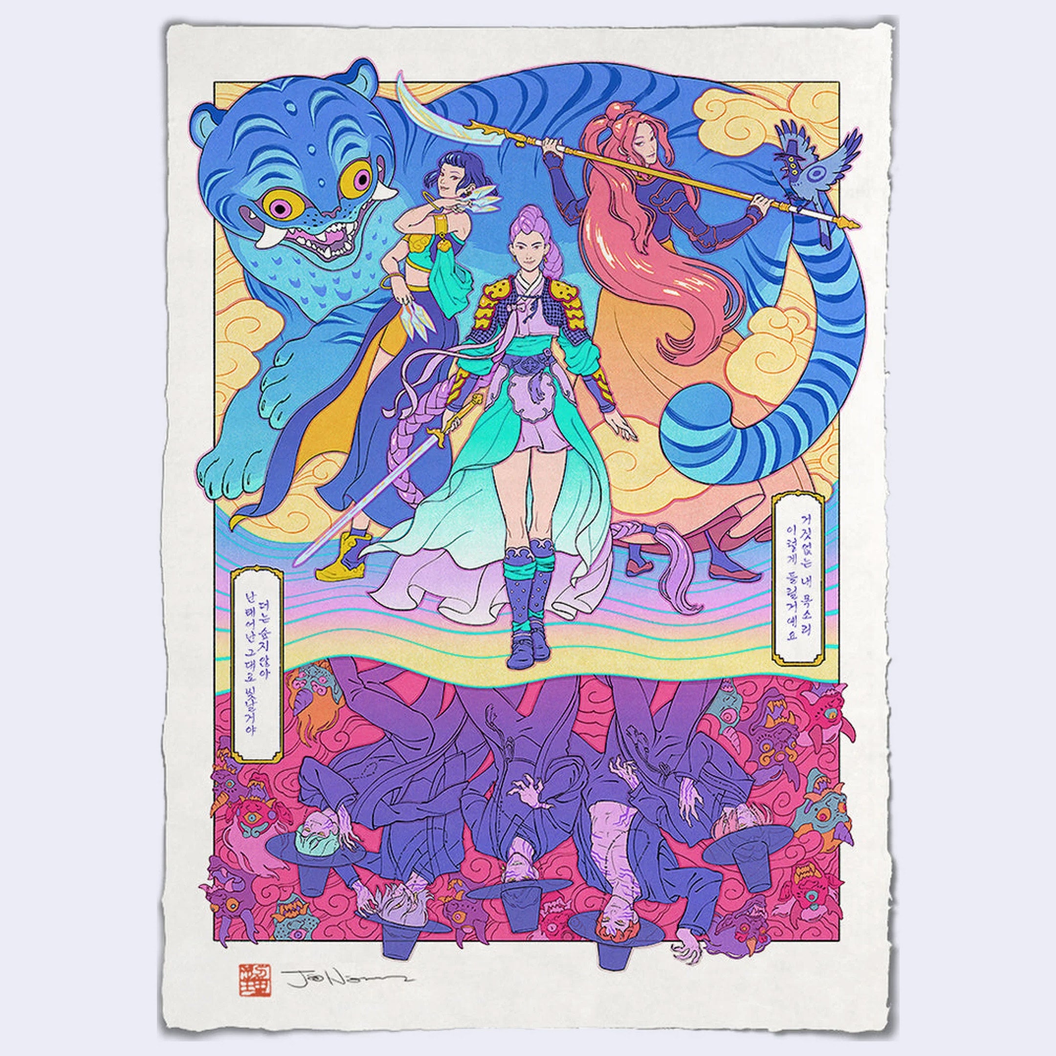 アート 画集 DEMONS＆MERVEILLES Jed Henry - We Are Hunters (KPop Demon Hunters) Giclee Print