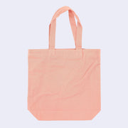Back view of a pink tote bag, without any design printed on the back.