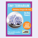 Box for Tiny Terrarium, with flower seeds to grow a mini flower garden.