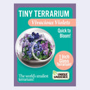 Box for Tiny Terrarium, with flower seeds to grow a mini flower garden.