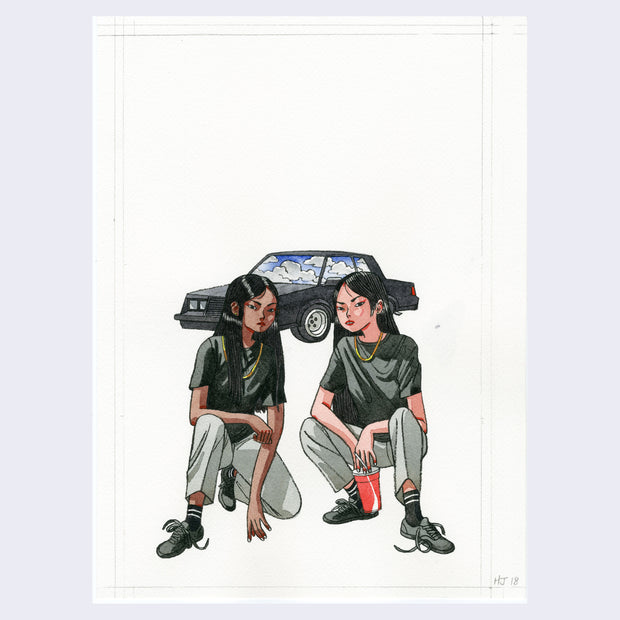 Rakugaki 4 - Hellen Jo - "2 Girls and a Buick"