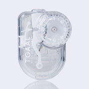 Clear pencil sharpener with a dial of 5 settings for varying sharpnesses.