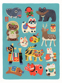 Illustrations of many different animals pertinent to Japanese culture.