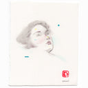 Artistic depiction of a person with minimalistic design elements on a white background