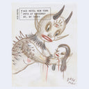 Illustration of a demon creature with horns and 3 eyes, holding the head of a woman, with 'Ace Hotel New York' text above.