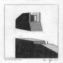 Pencil drawing of a large platform, floating over its base.