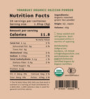 Nutrition facts label for Yamabuki Organic Hojicha Powder on a white background