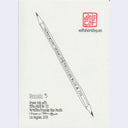 Illustration of a pencil with written information about the artwork.
