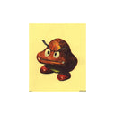 A retro-style artwork featuring an angry Goomba character on a pale yellow background, centered on a white canvas.