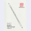 Illustration of a pencil with information about the artwork.