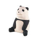 Wooden panda figuine on a white background