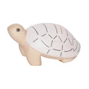 Wooden figurine of a turtle with a patterned shell