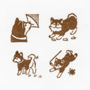 Set of four brown dog illustrations on a white background