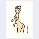 Note: This piece is currently in transit to the gallery. She has a bikini top and no bottoms.