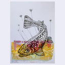 Colorful fish illustration on a textured background