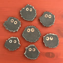 Set of 7 dust sprite flat sculptures