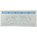 Graphite illustration of 2 unicorn girls, mirroring one another and leaping in the air.