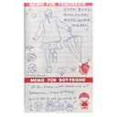 Notebook page with a drawing of a girl with an umbrella, text, and illustrations on a white background.