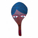 Paddle with a stylized face design on a white background