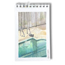 Illustration of a pool with a black cat sitting nearby