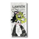 Cartoon character drawn on a Lawson receipt.