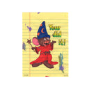 Cartoon mouse in wizard costume on lined paper with 'Your did it!' text