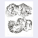 Two tiger illustrations on a white background