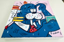 Cartoon style painting of a stressed looking Walrus holding a dollar bill.