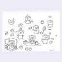 Black ink line art drawings of the Uglydoll character, Bossy Bear.