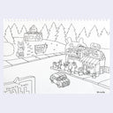 Black ink line art drawings of the Uglydoll character, Bossy Bear.