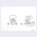 Black ink line art drawings of the Uglydoll character, Bossy Bear.