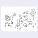 Black ink line art drawings of the Uglydoll character, Bossy Bear.