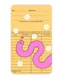 Drawing on top of a library tracking card.