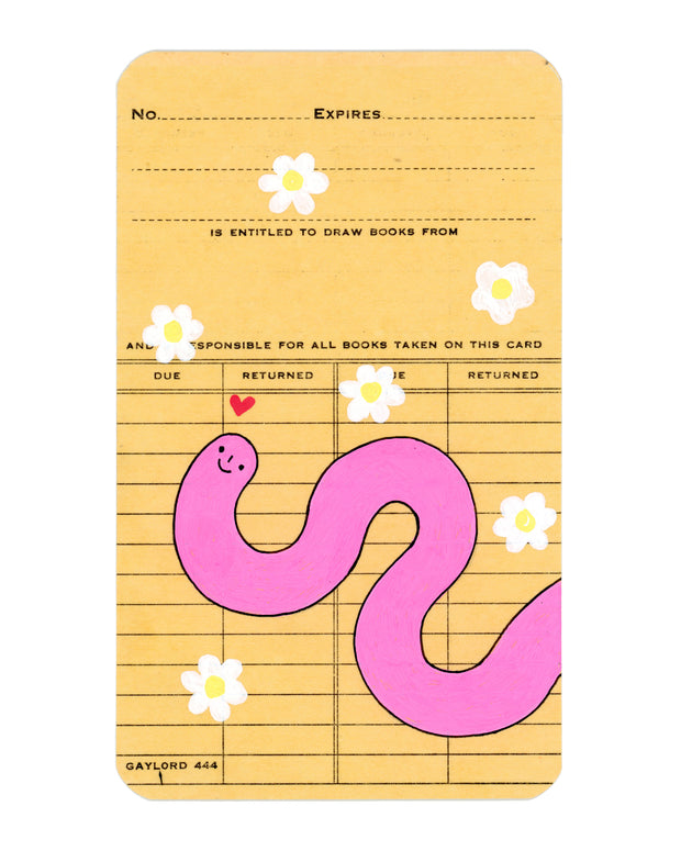 Drawing on top of a library tracking card.