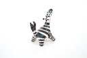 Zebra figurine on a white background