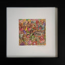 Watercolor painting of a very busy cartoon scene with many characters, all dressed up like different fruit. The celebrate like they are at a festival with various banners and activities.