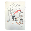 Drawing of a person sitting at a drawing desk, with a cloud of frustration smoke covering their head. They throw many crumbled papers into the trash can and say "argh"