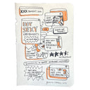 Illustration on paper of many pop up windows, advertisements for extroverted lovers, available to call.