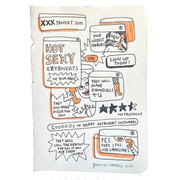 Illustration on paper of many pop up windows, advertisements for extroverted lovers, available to call.