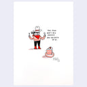 Cartoon character in a red and white striped shirt and cowboy hat at a standoff with a piece of cake on a plate. Text reads "This town ain't big enough for the both of us"