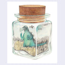 Cassia Lupo  - "Godzilla in a Bottle" 8 x 10 Art Print