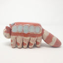 Ceramic sculpture of the Catbus from My Neighbor Totoro with muted colorings and a simplistic drawn on face.