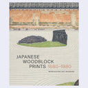 Book cover of 'Japanese Woodblock Prints 1680-1980' by Worcester Art Museum with a traditional Japanese garden illustration.