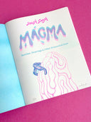 Inside cover for Magma, a book of "sketches, drawings and other primordial ooze"