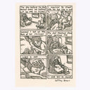 Comic strip about a child's relationship with their father, with text and black ink on a beige background.